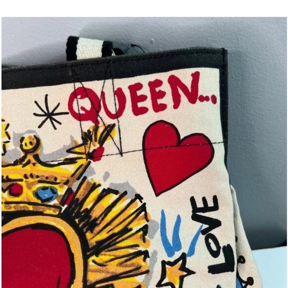 Brighton Queen Of Love Tote Bag With Heart Design & Bold Colors PurseTote Bag - Picture 10 of 16